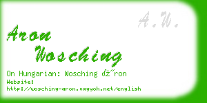 aron wosching business card